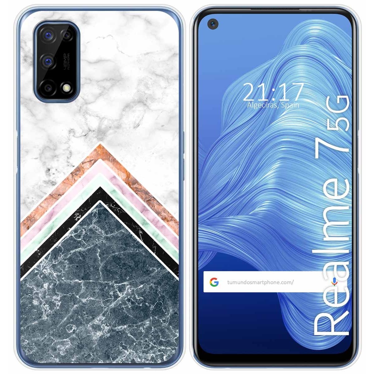 Funda Gel Tpu para Realme 7 5G diseño Mármol 05 Dibujos