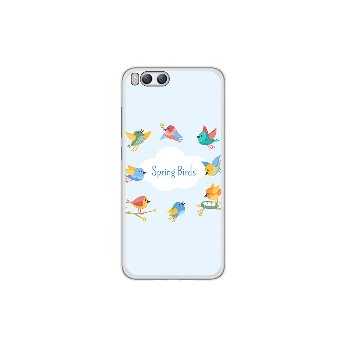 Funda Gel Tpu para Xiaomi Mi6 Diseño Spring Birds Dibujos