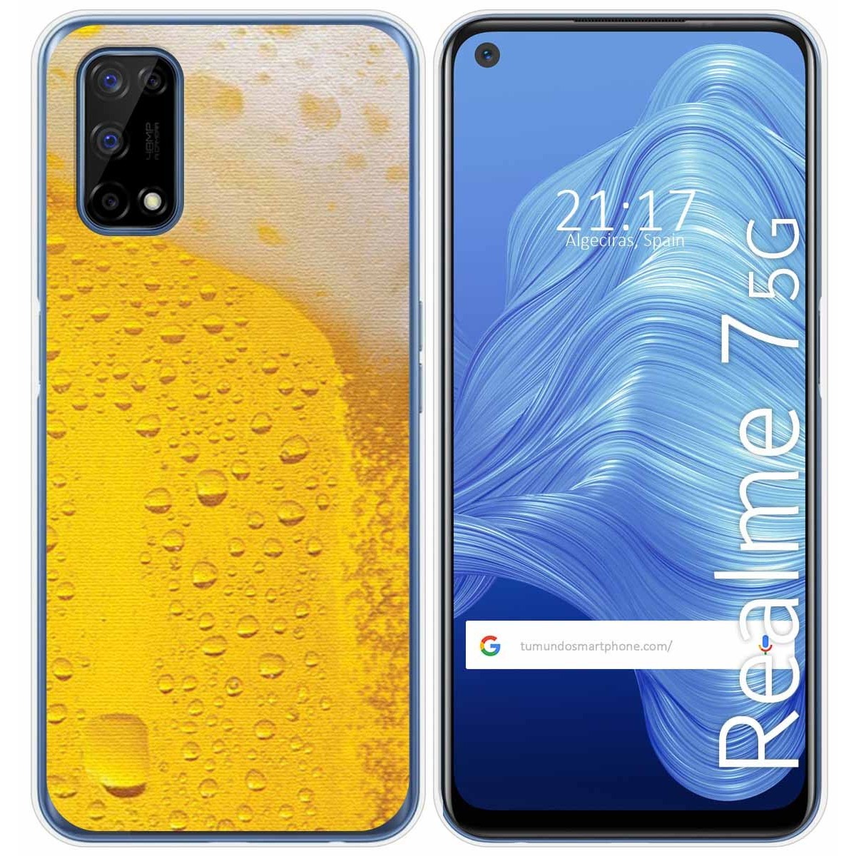 Funda Gel Tpu para Realme 7 5G diseño Cerveza Dibujos