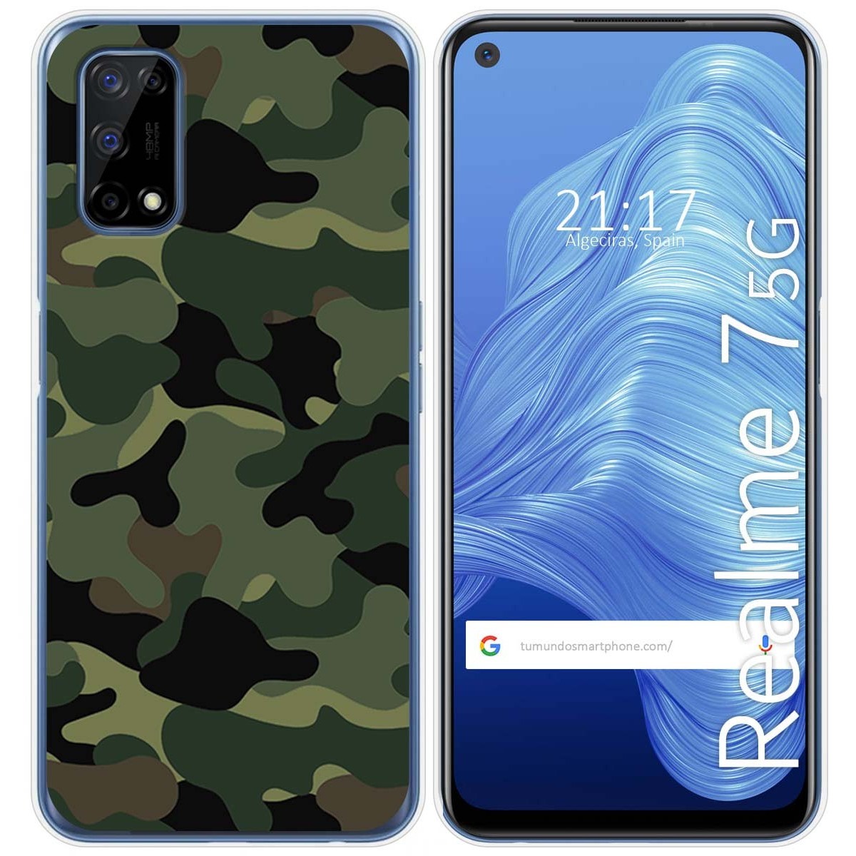 Funda Gel Tpu para Realme 7 5G diseño Camuflaje Dibujos