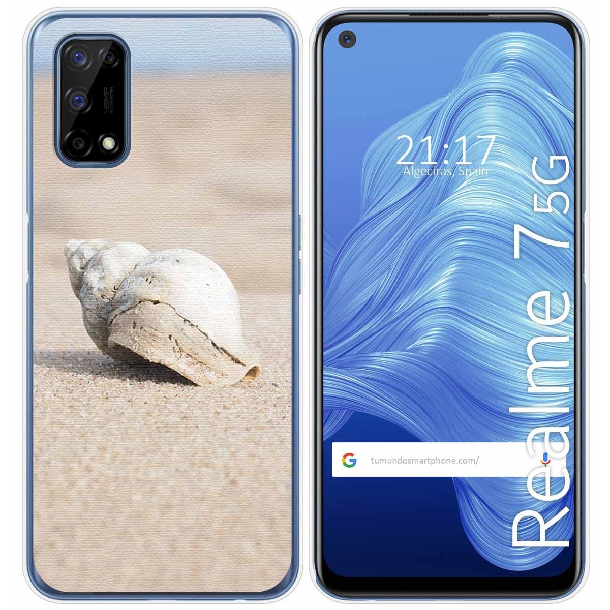 Funda Gel Tpu para Realme 7 5G diseño Concha Dibujos