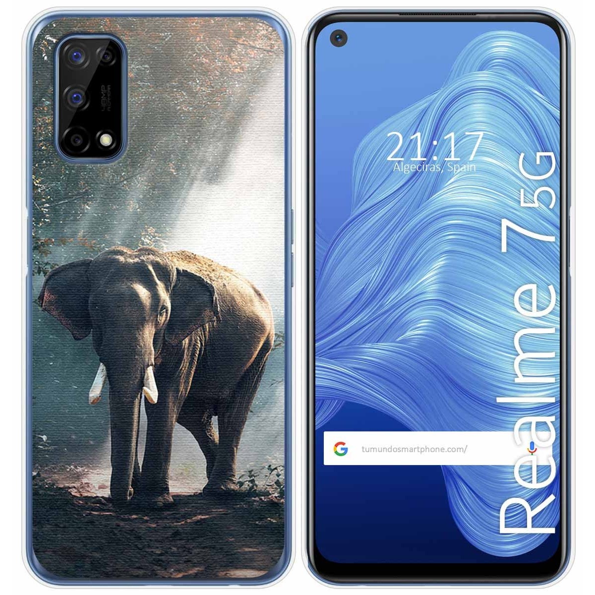 Funda Gel Tpu para Realme 7 5G diseño Elefante Dibujos