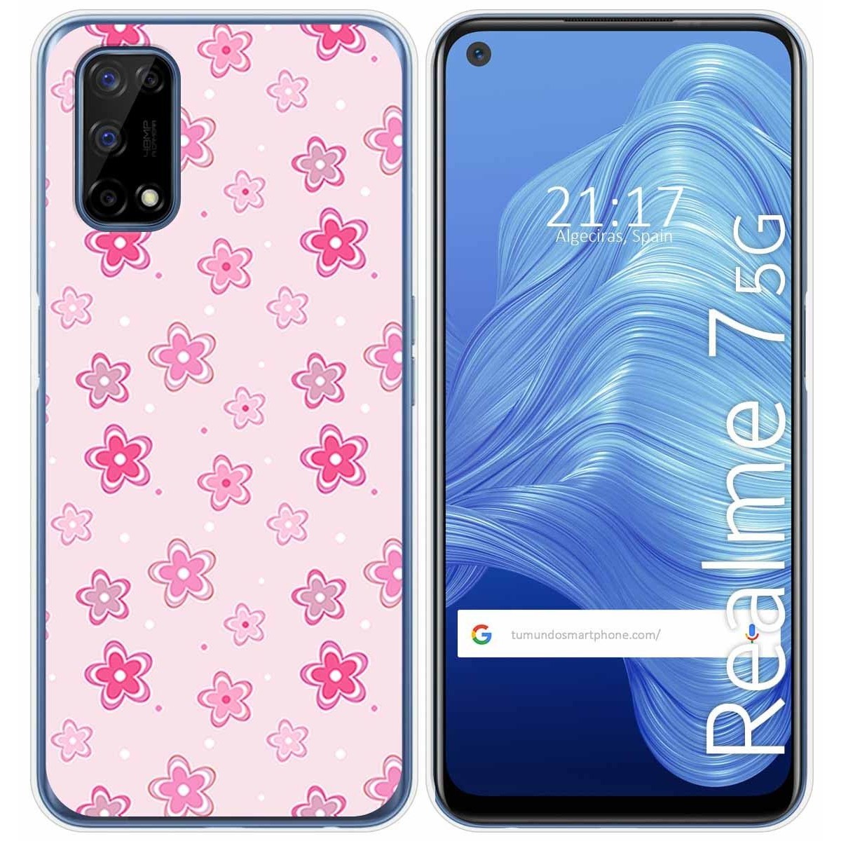 Funda Gel Tpu para Realme 7 5G diseño Flores Dibujos