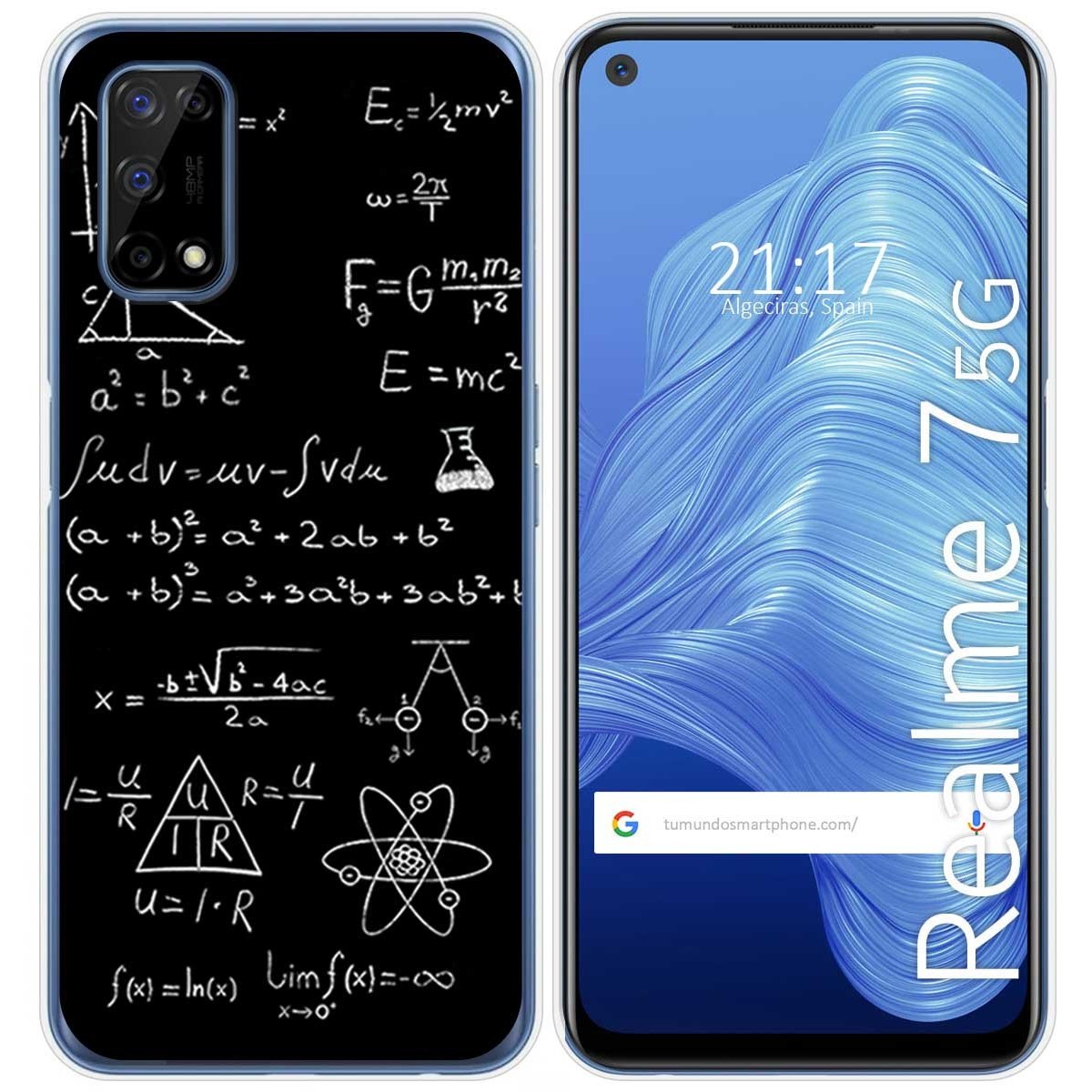 Funda Gel Tpu para Realme 7 5G diseño Formulas Dibujos
