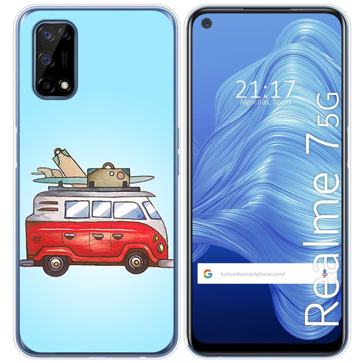Funda Gel Tpu para Realme 7 5G diseño Furgoneta Dibujos