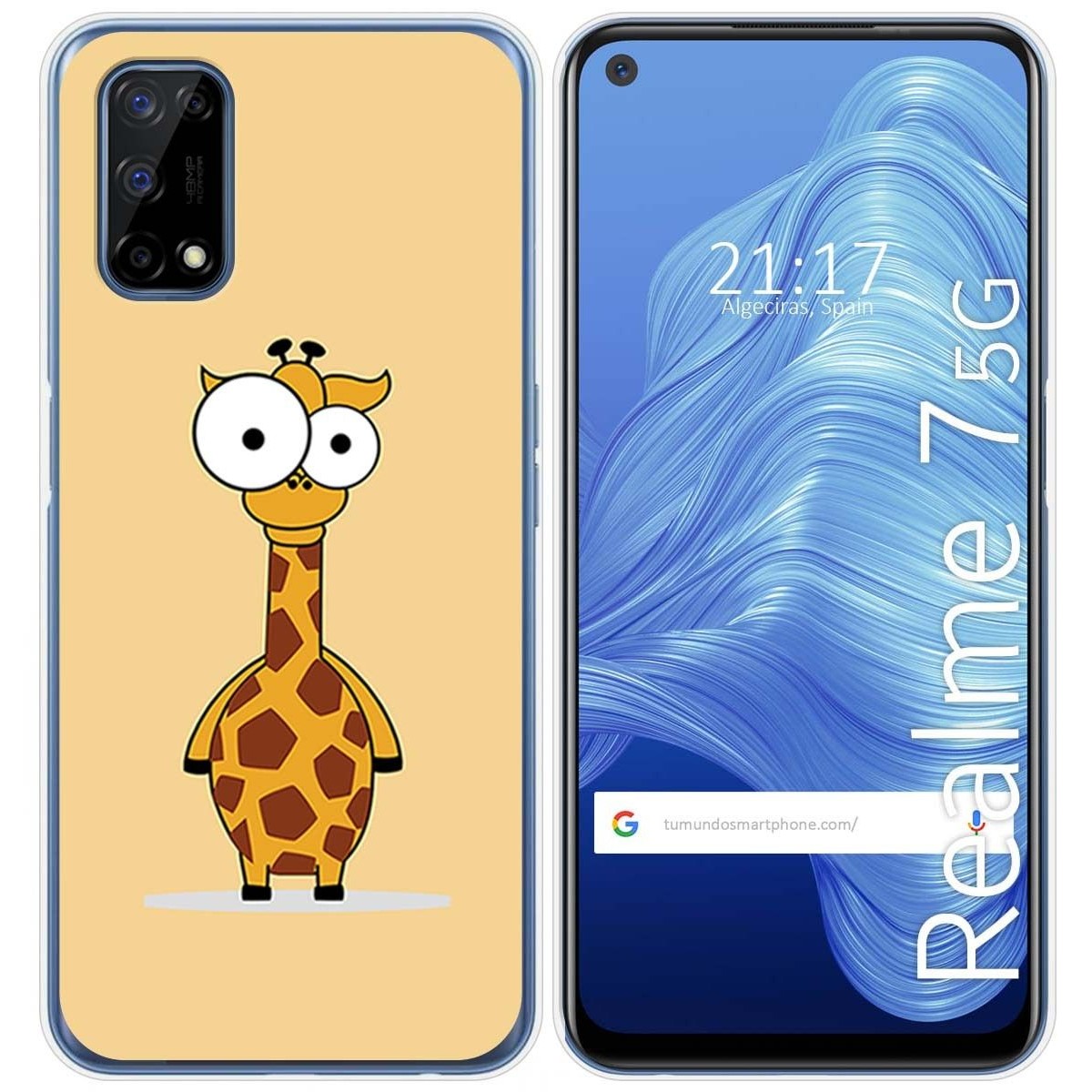Funda Gel Tpu para Realme 7 5G diseño Jirafa Dibujos