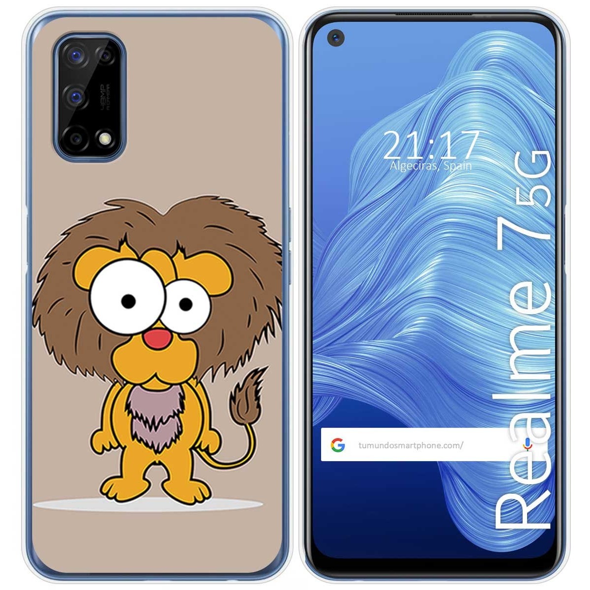 Funda Gel Tpu para Realme 7 5G diseño Leon Dibujos