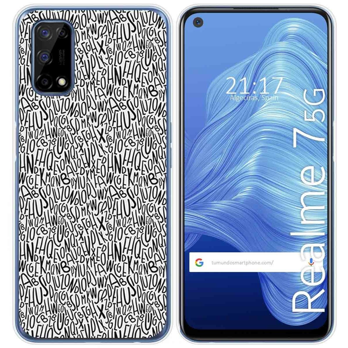 Funda Gel Tpu para Realme 7 5G diseño Letras Dibujos