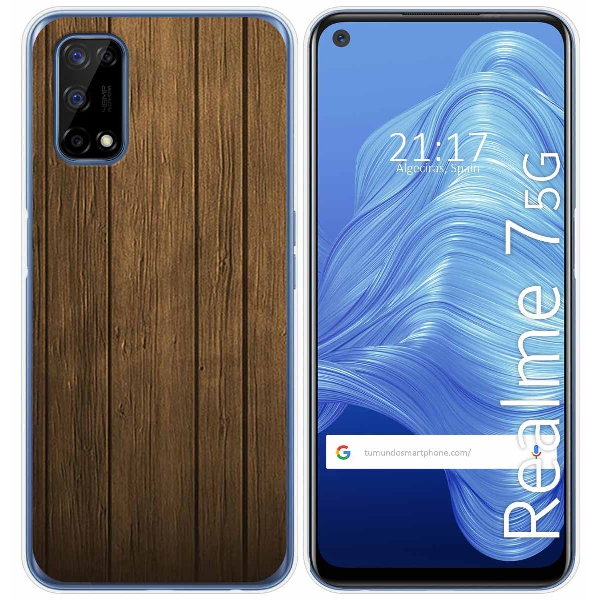Funda Gel Tpu para Realme 7 5G diseño Madera Dibujos