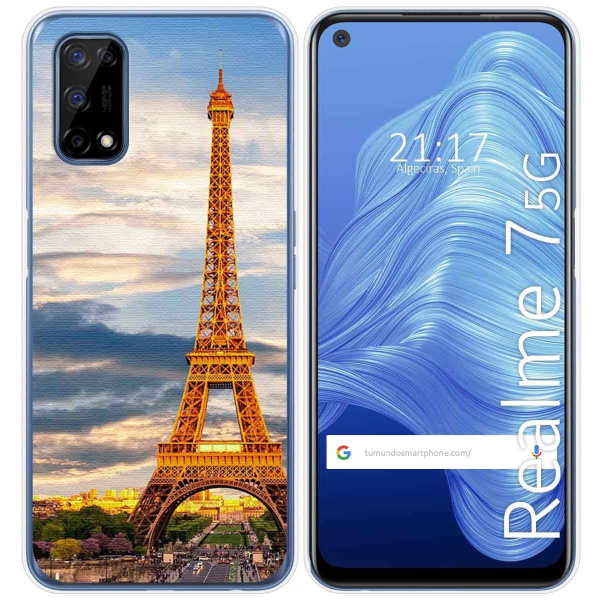 Funda Gel Tpu para Realme 7 5G diseño Paris Dibujos