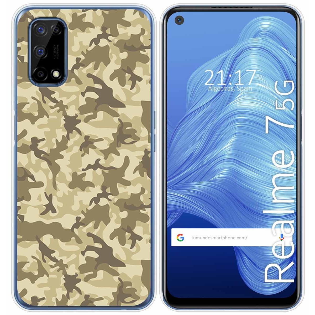 Funda Gel Tpu para Realme 7 5G diseño Sand Camuflaje Dibujos