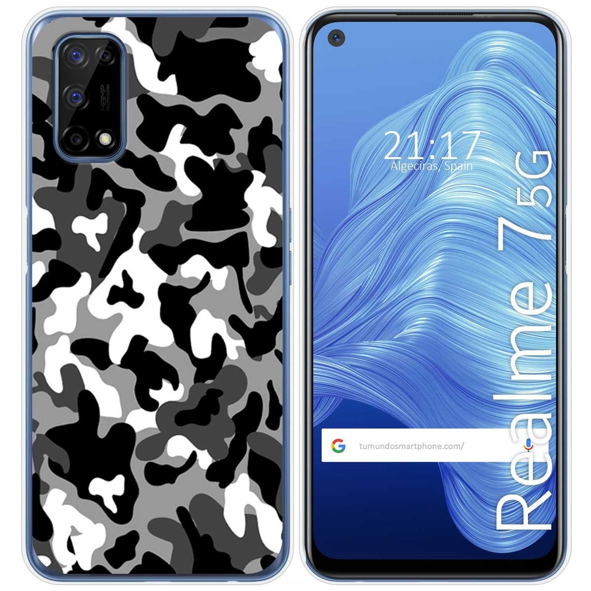 Funda Gel Tpu para Realme 7 5G diseño Snow Camuflaje Dibujos