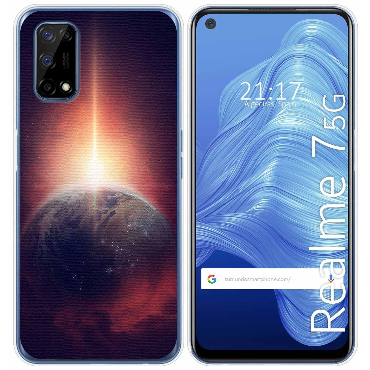 Funda Gel Tpu para Realme 7 5G diseño Tierra Dibujos