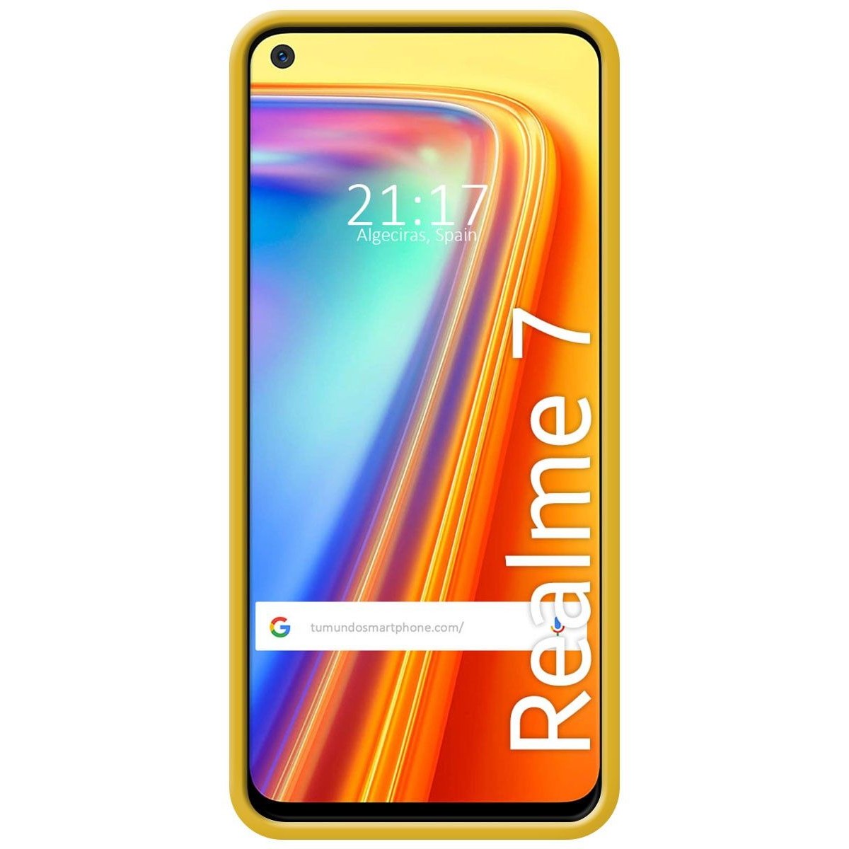 Funda Silicona Líquida Ultra Suave para Realme 7 color Amarilla