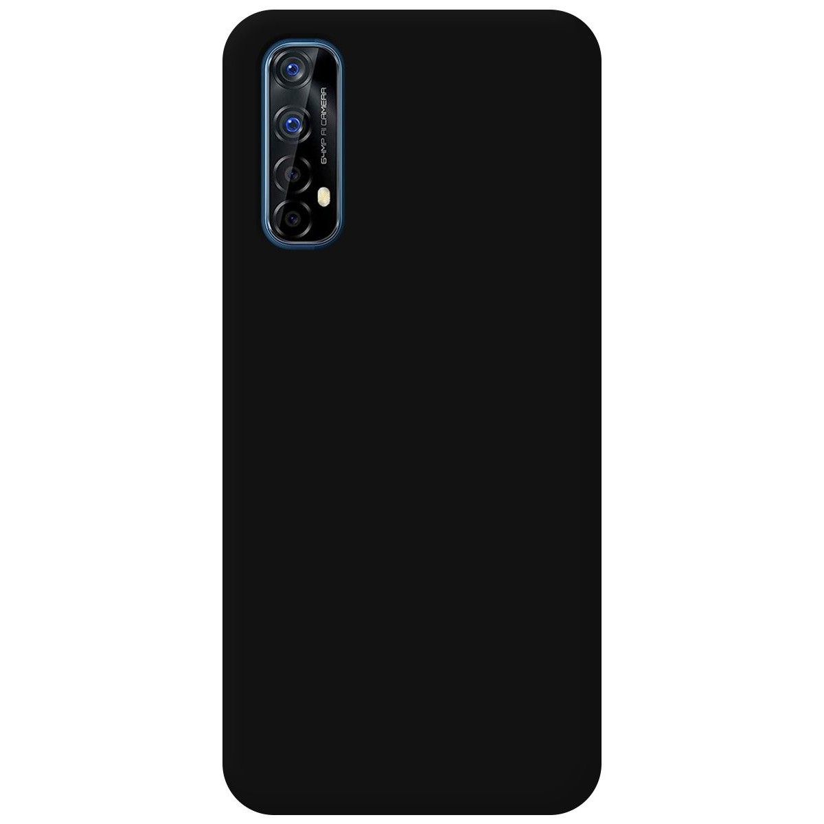 Funda Silicona Líquida Ultra Suave para Realme 7 color Negra
