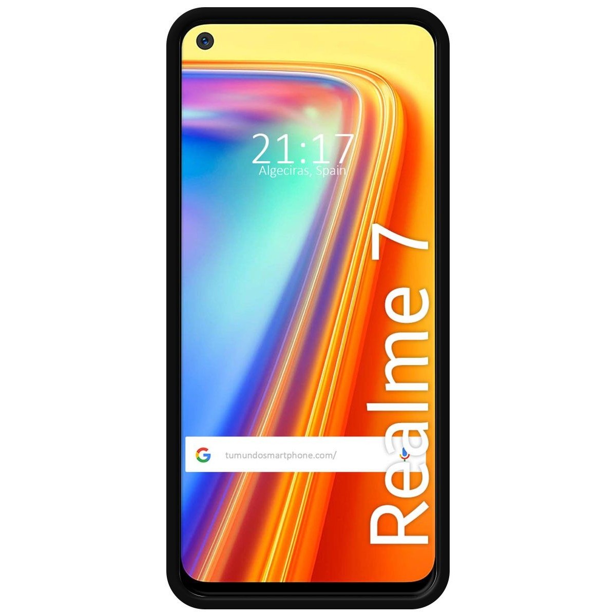 Funda Silicona Líquida Ultra Suave para Realme 7 color Negra