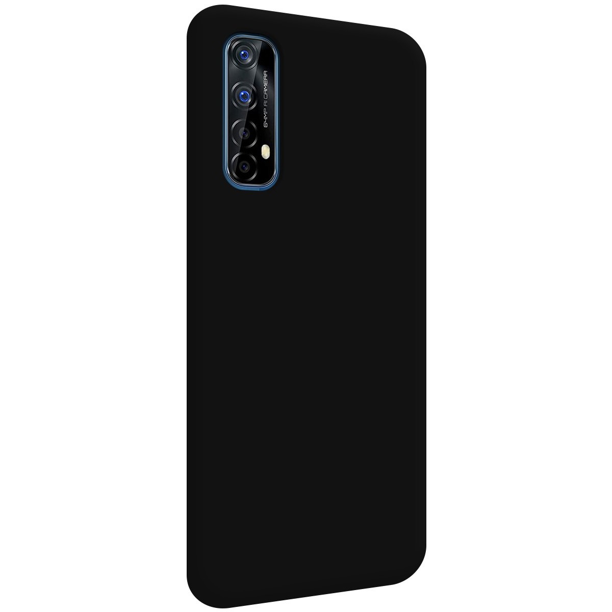 Funda Silicona Líquida Ultra Suave para Realme 7 color Negra