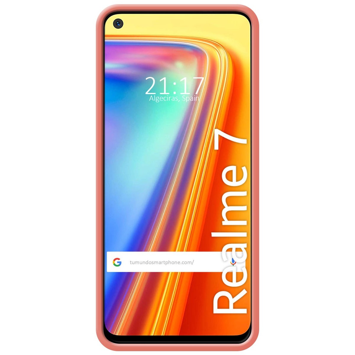 Funda Silicona Líquida Ultra Suave para Realme 7 color Rosa