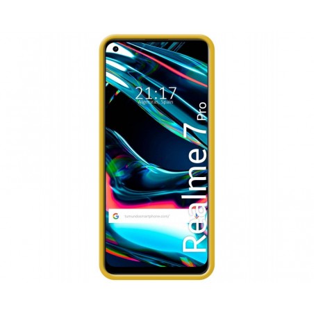 Funda Silicona Líquida Ultra Suave para Realme 7 Pro color Amarilla