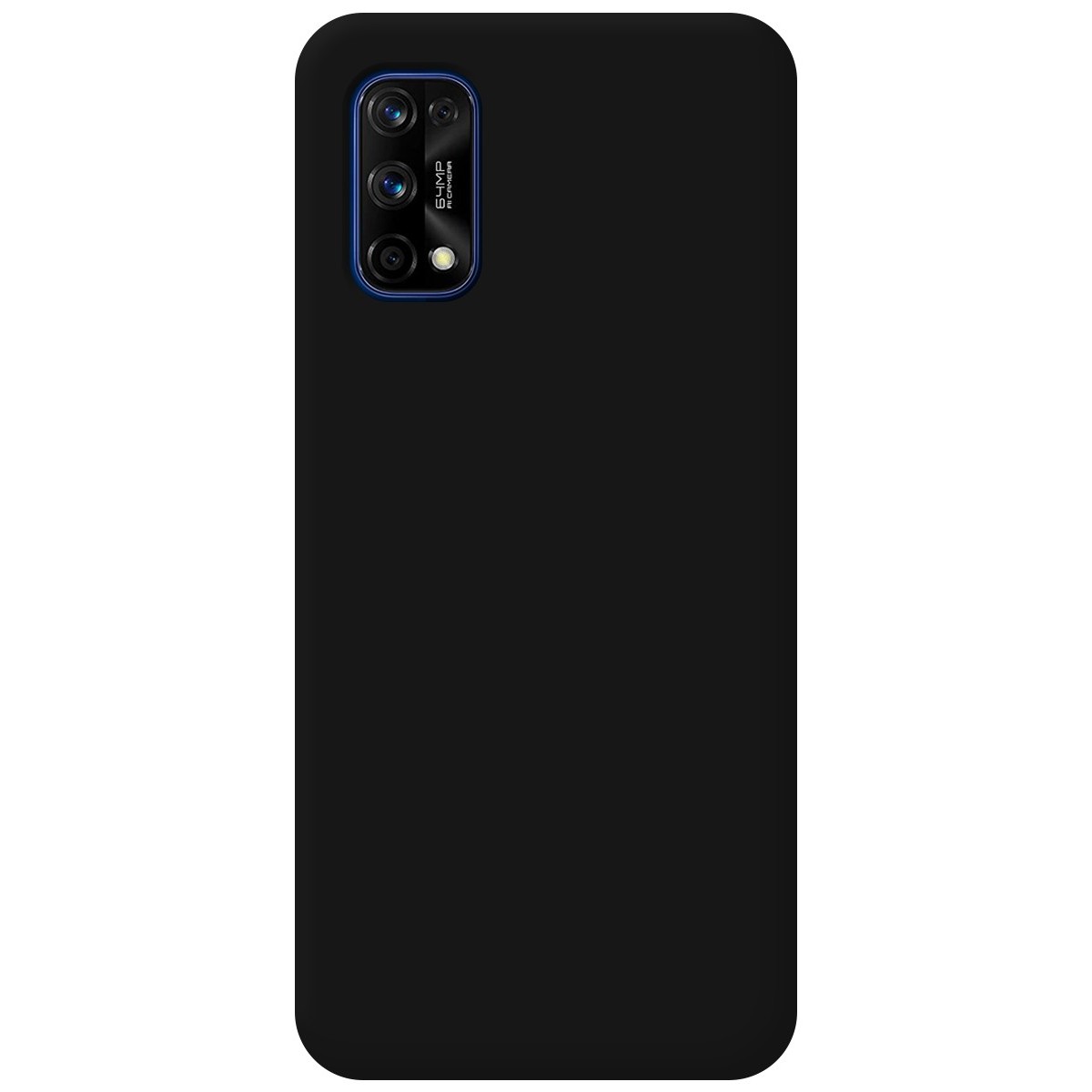 Funda Silicona Líquida Ultra Suave para Realme 7 Pro color Negra