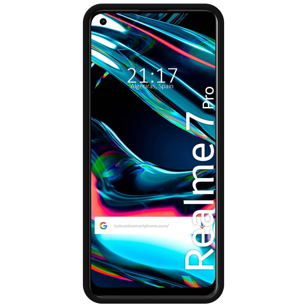 Funda Silicona Líquida Ultra Suave para Realme 7 Pro color Negra