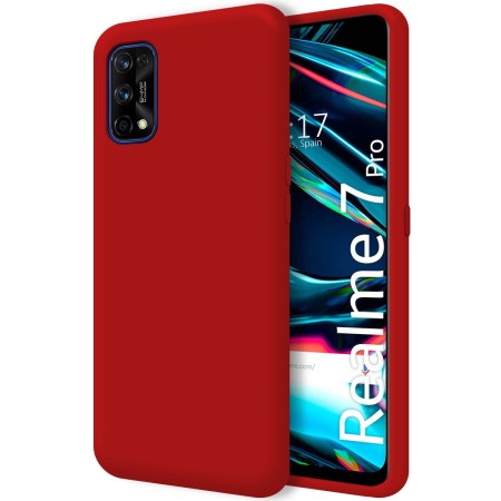Funda Silicona Líquida Ultra Suave para Realme 7 Pro color Roja