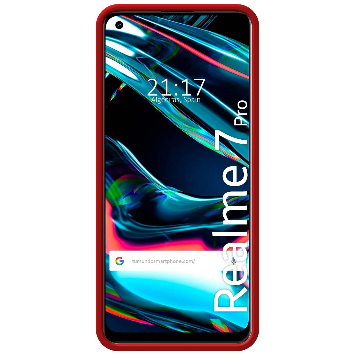 Funda Silicona Líquida Ultra Suave para Realme 7 Pro color Roja