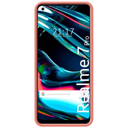 Funda Silicona Líquida Ultra Suave para Realme 7 Pro color Rosa
