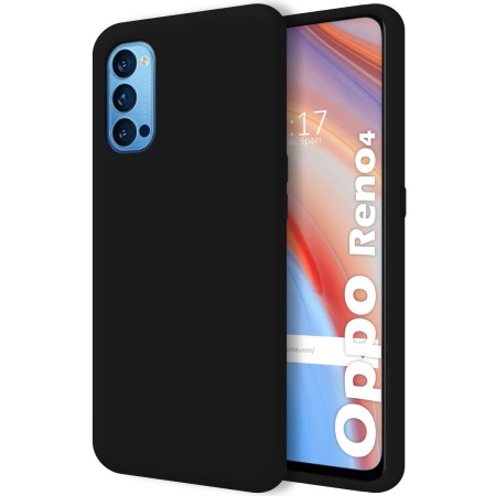 Funda Silicona Líquida Ultra Suave para Oppo Reno 4 5G color Negra