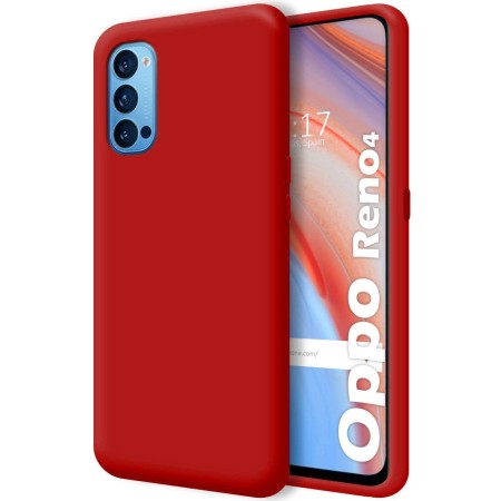 Funda Silicona Líquida Ultra Suave para Oppo Reno 4 5G color Roja