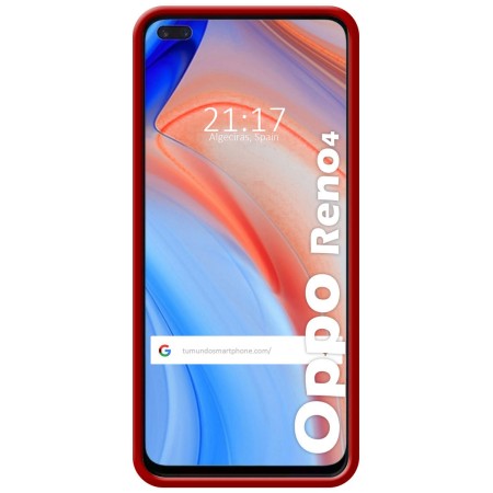 Funda Silicona Líquida Ultra Suave para Oppo Reno 4 5G color Roja