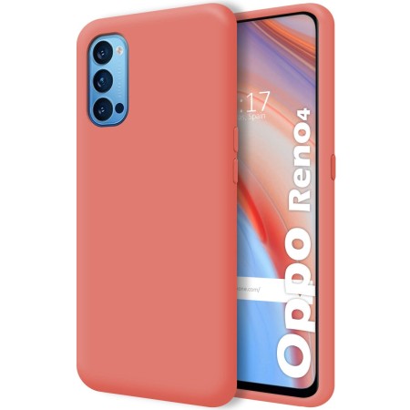 Funda Silicona Líquida Ultra Suave para Oppo Reno 4 5G color Rosa