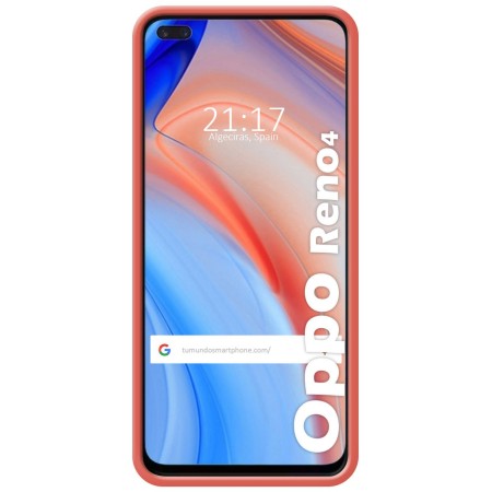 Funda Silicona Líquida Ultra Suave para Oppo Reno 4 5G color Rosa