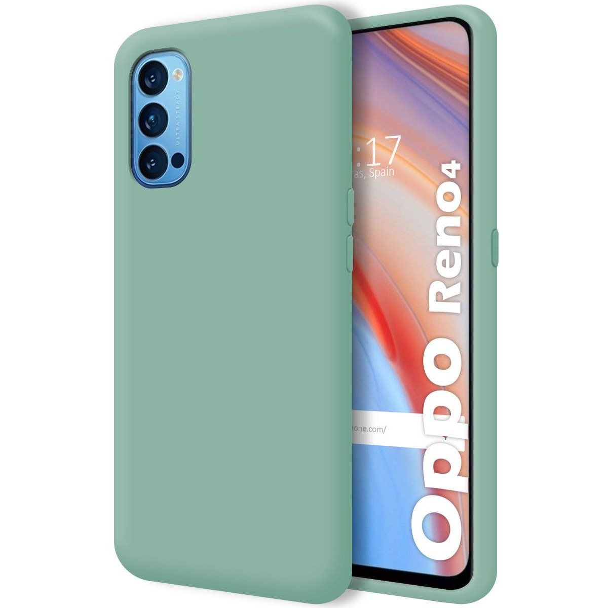 Funda Silicona Líquida Ultra Suave para Oppo Reno 4 5G color Verde