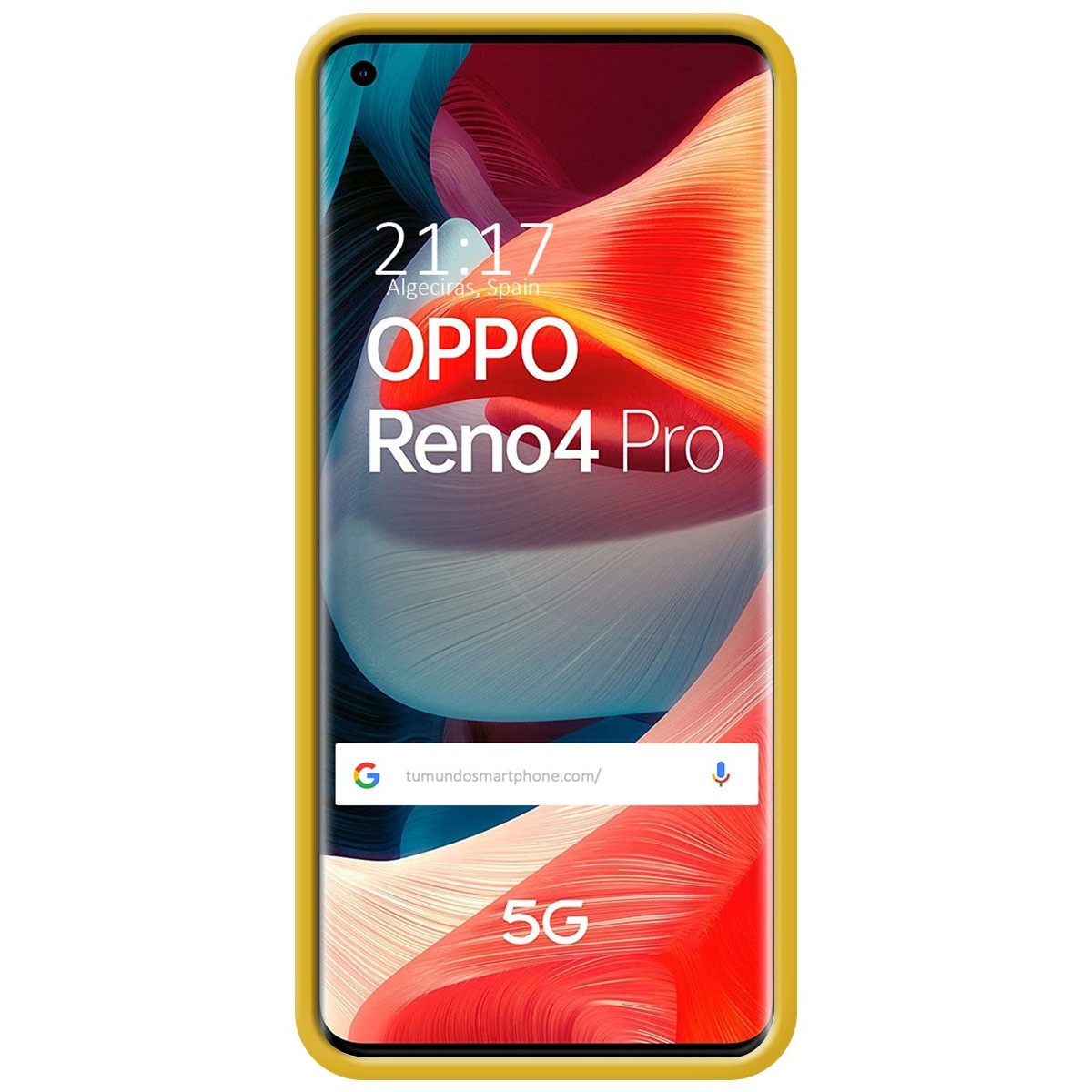 Funda Silicona Líquida Ultra Suave para Oppo Reno 4 Pro 5G color Amarilla