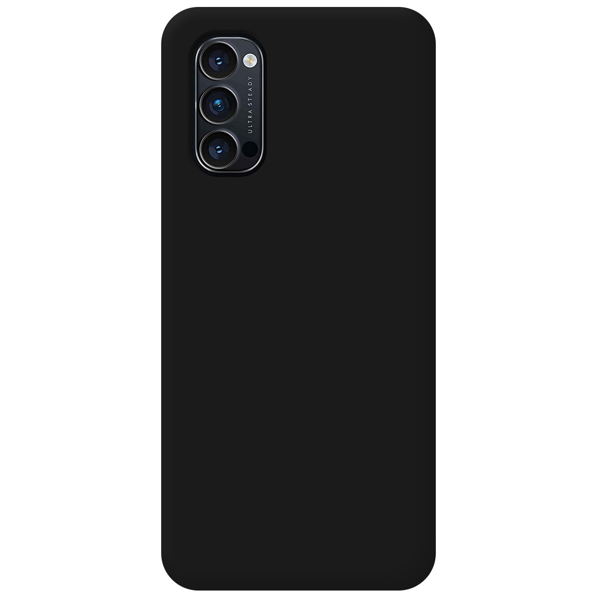 Funda Silicona Líquida Ultra Suave para Oppo Reno 4 Pro 5G color Negra