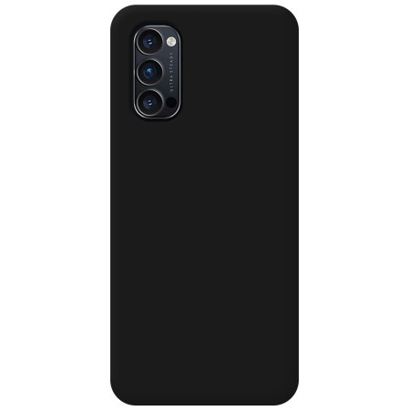 Funda Silicona Líquida Ultra Suave para Oppo Reno 4 Pro 5G color Negra