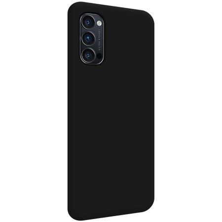 Funda Silicona Líquida Ultra Suave para Oppo Reno 4 Pro 5G color Negra