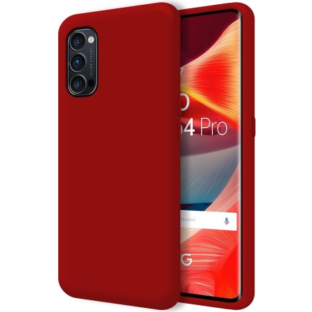 Funda Silicona Líquida Ultra Suave para Oppo Reno 4 Pro 5G color Roja