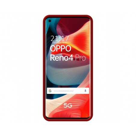 Funda Silicona Líquida Ultra Suave para Oppo Reno 4 Pro 5G color Roja