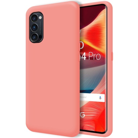 Funda Silicona Líquida Ultra Suave para Oppo Reno 4 Pro 5G color Rosa