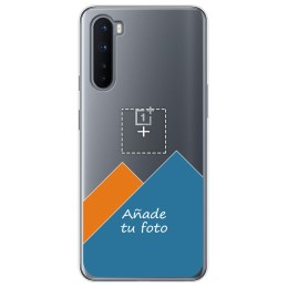 Personaliza tu Funda Gel Silicona Transparente con tu Fotografia para OnePlus Nord dibujo personalizada