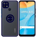 Funda Mate con Borde Azul y Anillo Giratorio 360 para Oppo A15