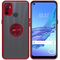 Funda Mate con Borde Rojo y Anillo Giratorio 360 para Oppo A53 / A53s