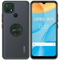 Funda Mate con Borde Verde y Anillo Giratorio 360 para Oppo A15