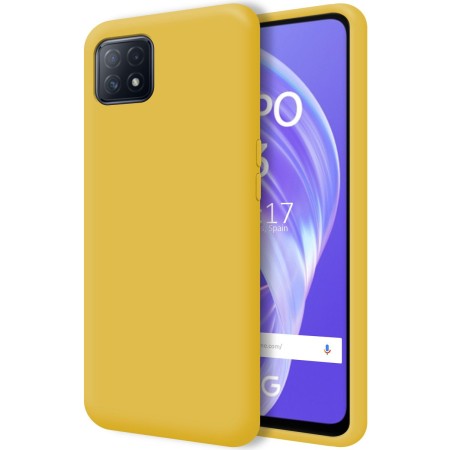 Funda Silicona Líquida Ultra Suave para Oppo A73 5G color Amarilla