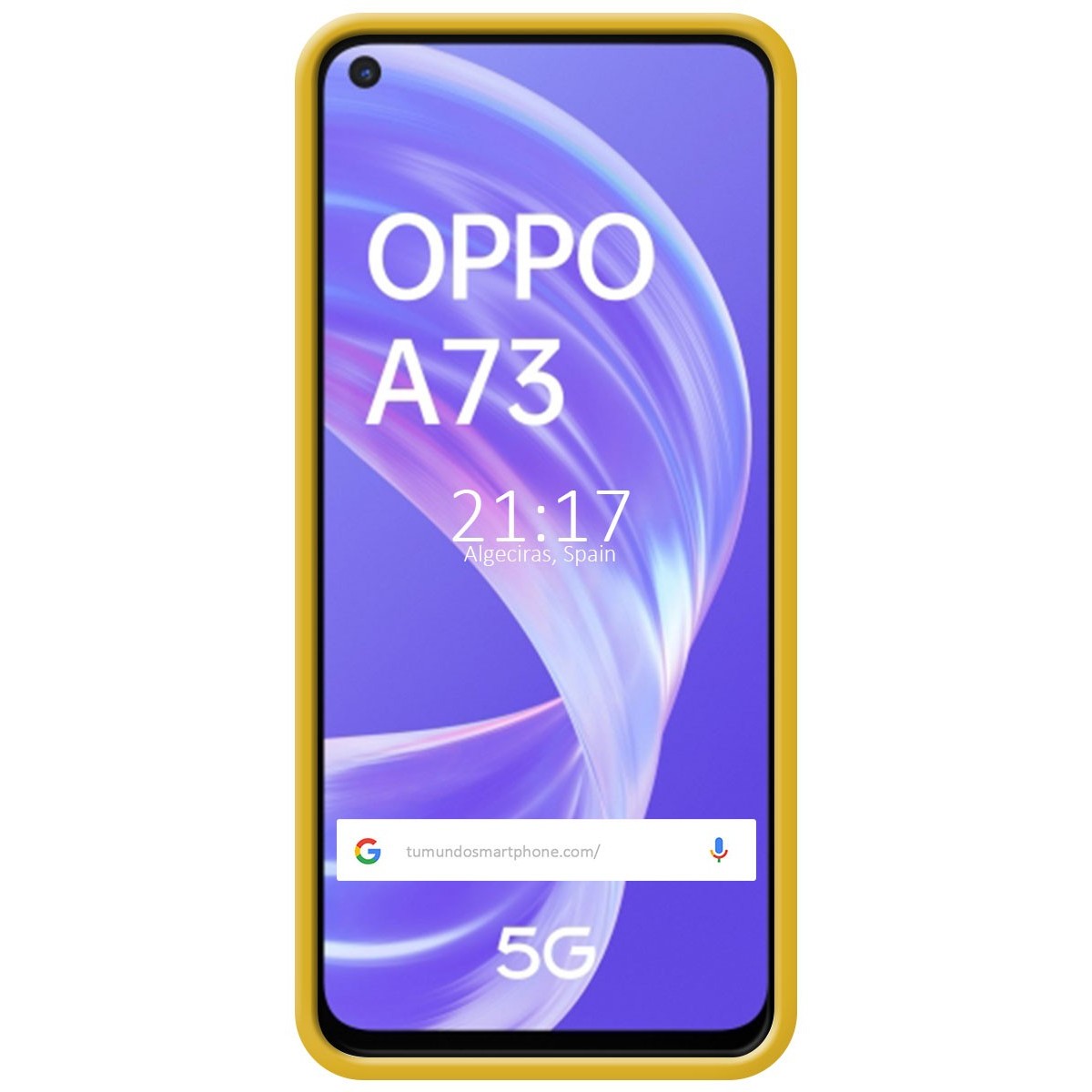 Funda Silicona Líquida Ultra Suave para Oppo A73 5G color Amarilla