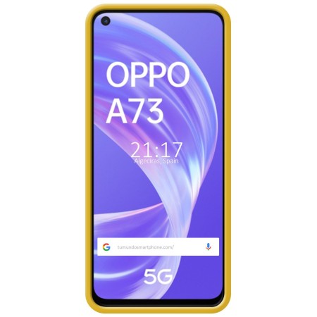 Funda Silicona Líquida Ultra Suave para Oppo A73 5G color Amarilla