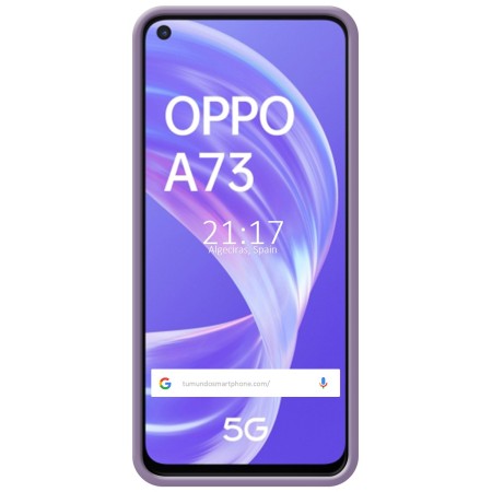 Funda Silicona Líquida Ultra Suave para Oppo A73 5G color Morada