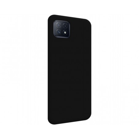 Funda Silicona Líquida Ultra Suave para Oppo A73 5G color Negra